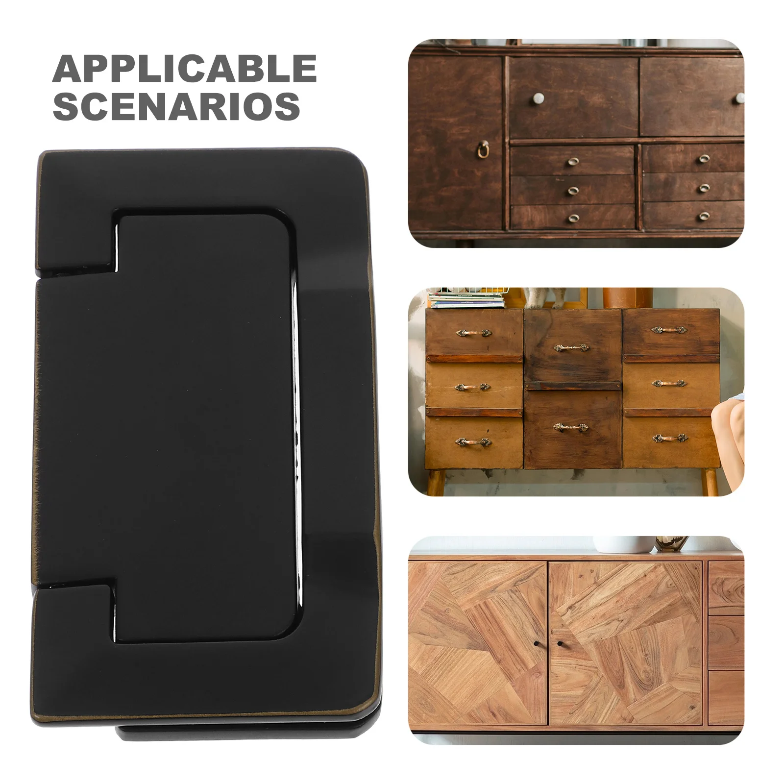 درج مخفي يسحب مقبض كابينة من سبائك الزنك الأسود لخزانة الملابس وقبضة أثاث غائرة غير مرئية #6