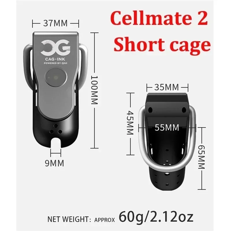 QIUI Cellmate 2 Electric Shock Male Chastity Device Belt APP Remote Control Penis Cage With Cock Ring Lock Sex Toy For Men Gay