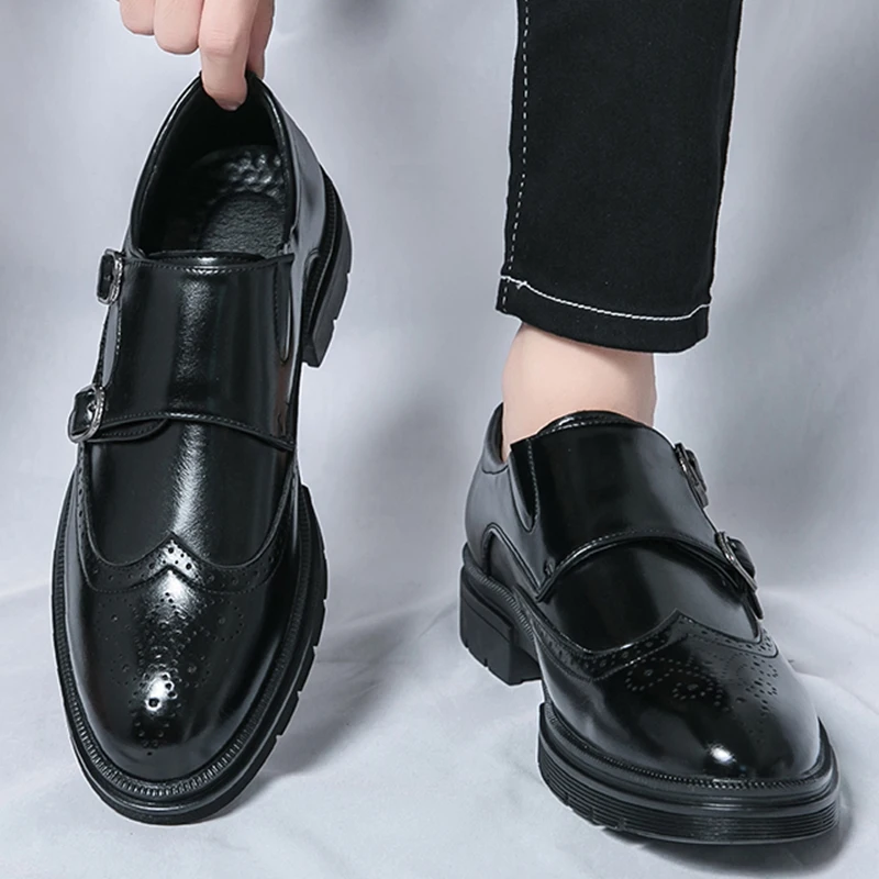 

Трендовая повседневная деловая обувь, мужские классические свадебные броги в социальном стиле, мужские модельные туфли в стиле ретро, офисные деловые кожаные лоферы