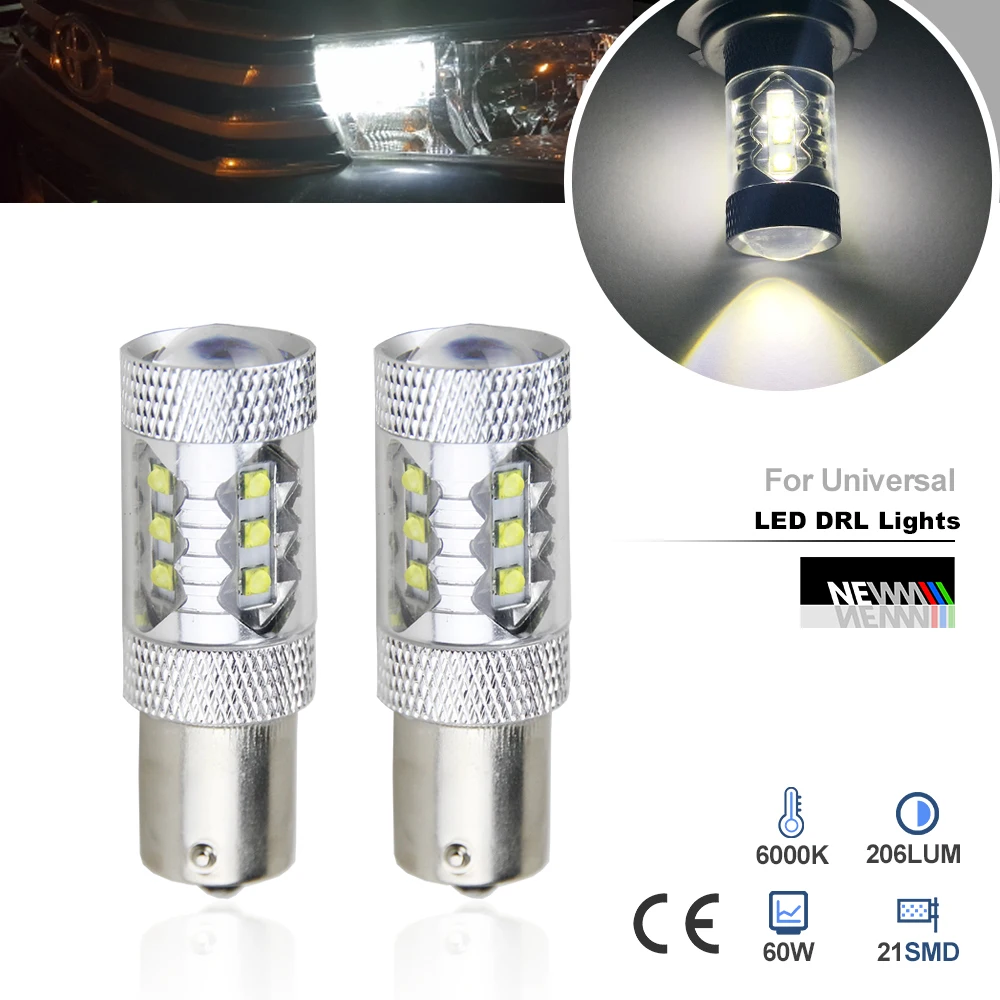 2x XBD Chips 30W/50W/80w 1156 S25 P21W White/Amber/Red LED Light Backup BA15S Led Reverse Lamp 360 Degree Sourcing Light