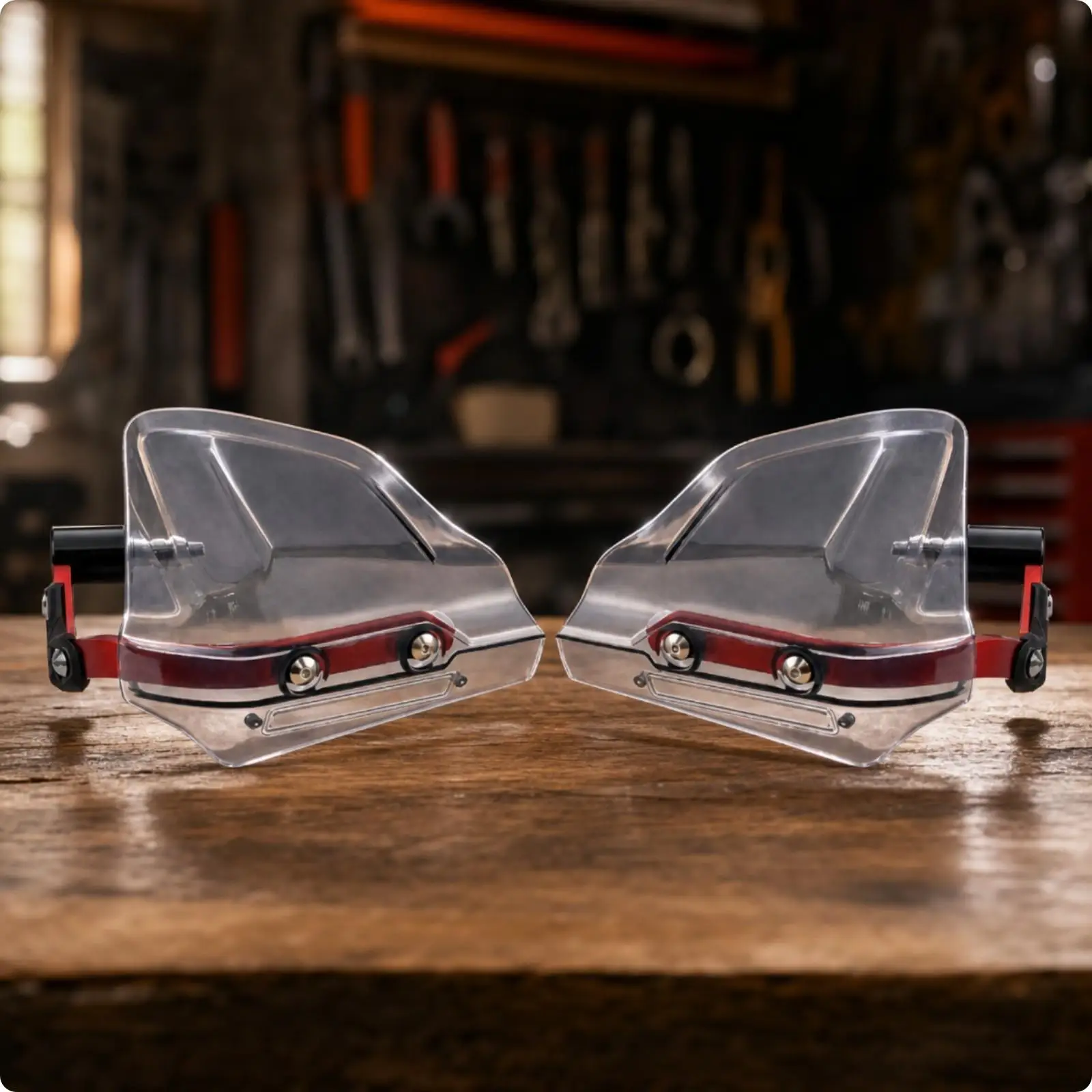 Clear Motorcycle Wind Deflector Hand Guard Aluminum Bracket Bar End Mount for Street Bike Scooter Cold Weather Protection
