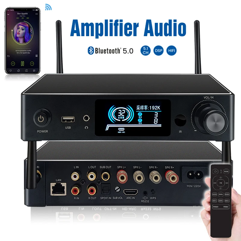 

Emiuzek WA80 WiFi / Bluetooth Intelligent Hifi Power Amplifier Streaming Protocol Audio Amplification Lossless