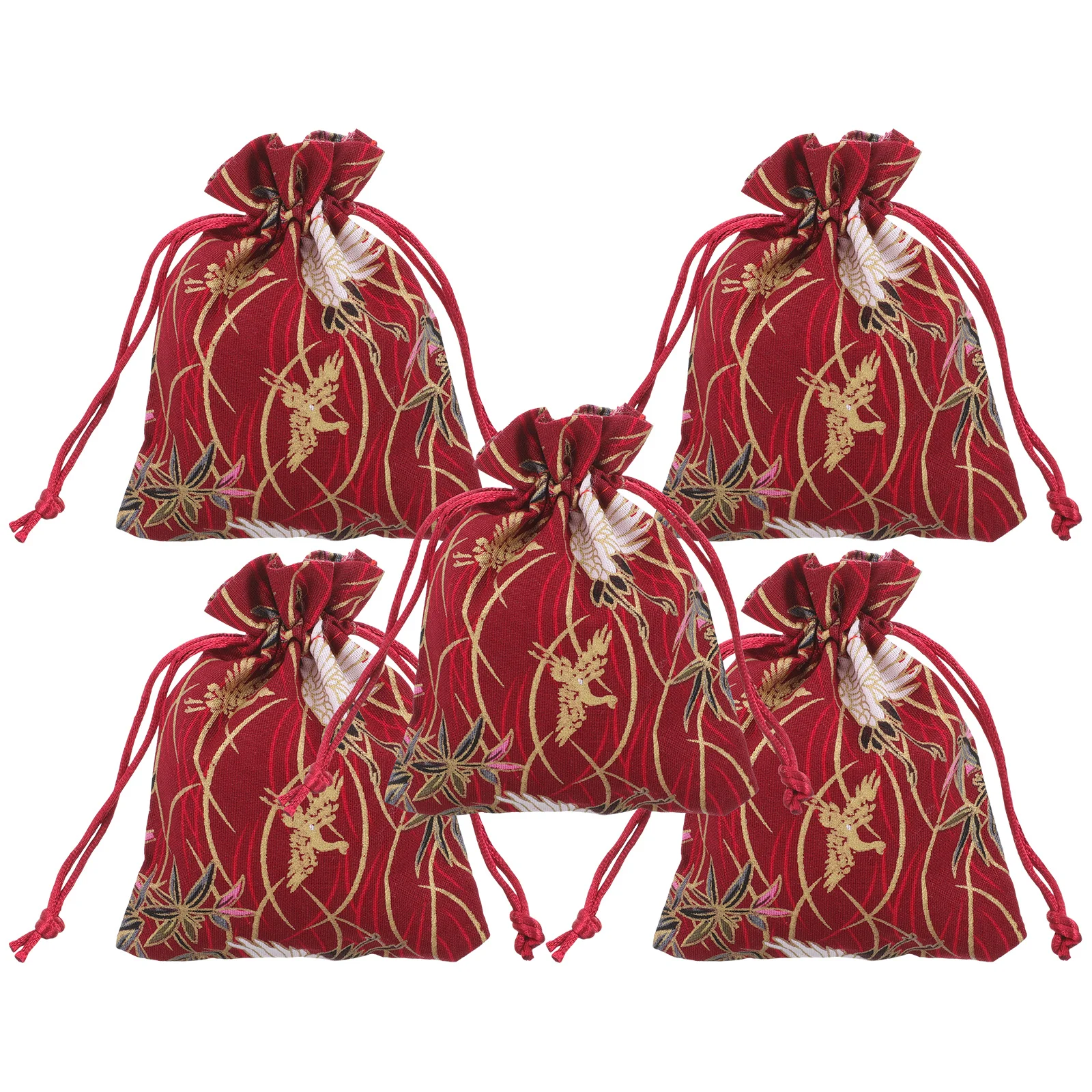 

5 Pcs Jewelry Pouch Trinket Bag Necklace Bags Jewellery Pouches Drawstring Makeup Brushes