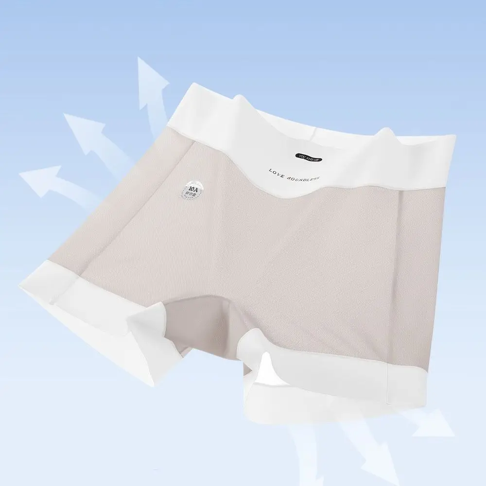 

Fashion Thin Ice Silk Panties Cotton Crotch Large Size Seamless Safety Short Pants Simple Underwear Women's Briefs Gifts
