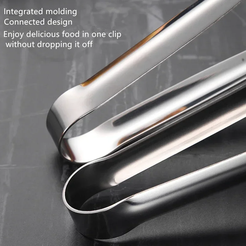 

BBQ Steak Clip Bread Tong Stainless Steel Grill Tongs Non-Slip Cooking Utensils Kitchen Accessories