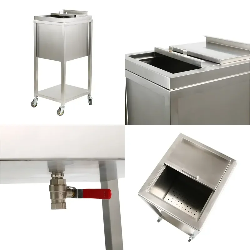 for Stainless Steel Ice Cooler Cart Large Capacity Freezer Cocktail Bar Station with Wheels Mobile Beverage Service Trolley