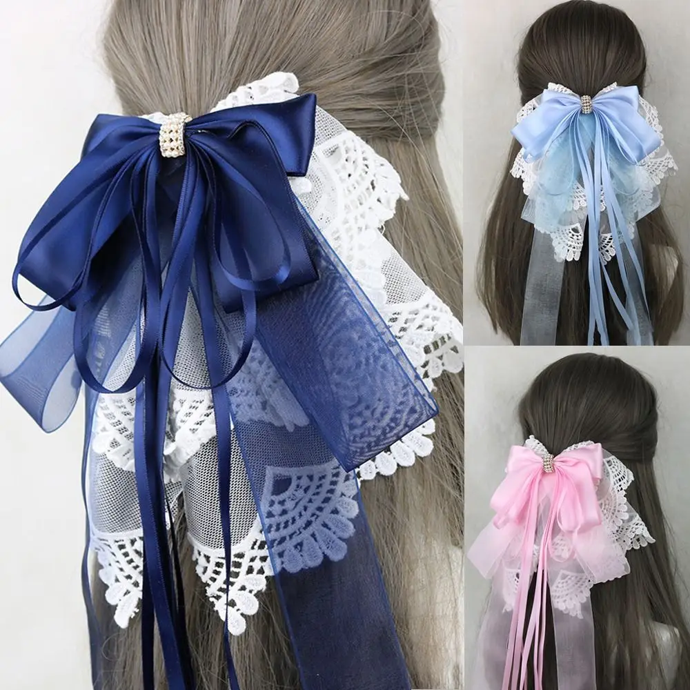 

Chiffon Ribbon Bow Headband Oversized Bow Spring Clip Hairpins Hair Hoop Lace Ruffled Tassels Lace Ruffled Hair Bands