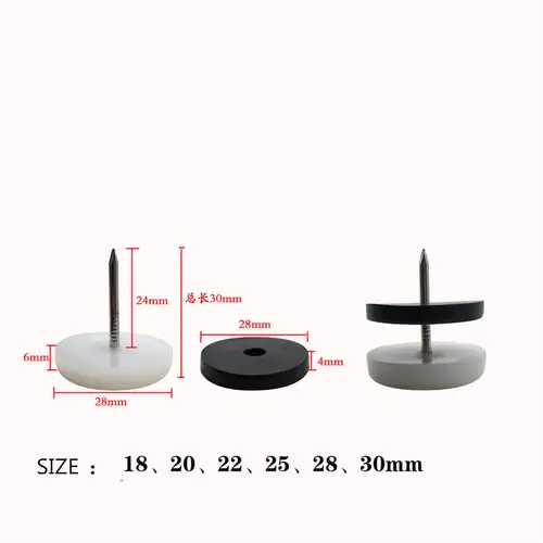 KK&FING 20 PCS Chair Table Furniture Leg Bottom Feet Plastic Pads Glides Skid Nail Wood Floor Furniture Protector Noise Killer - Image 5