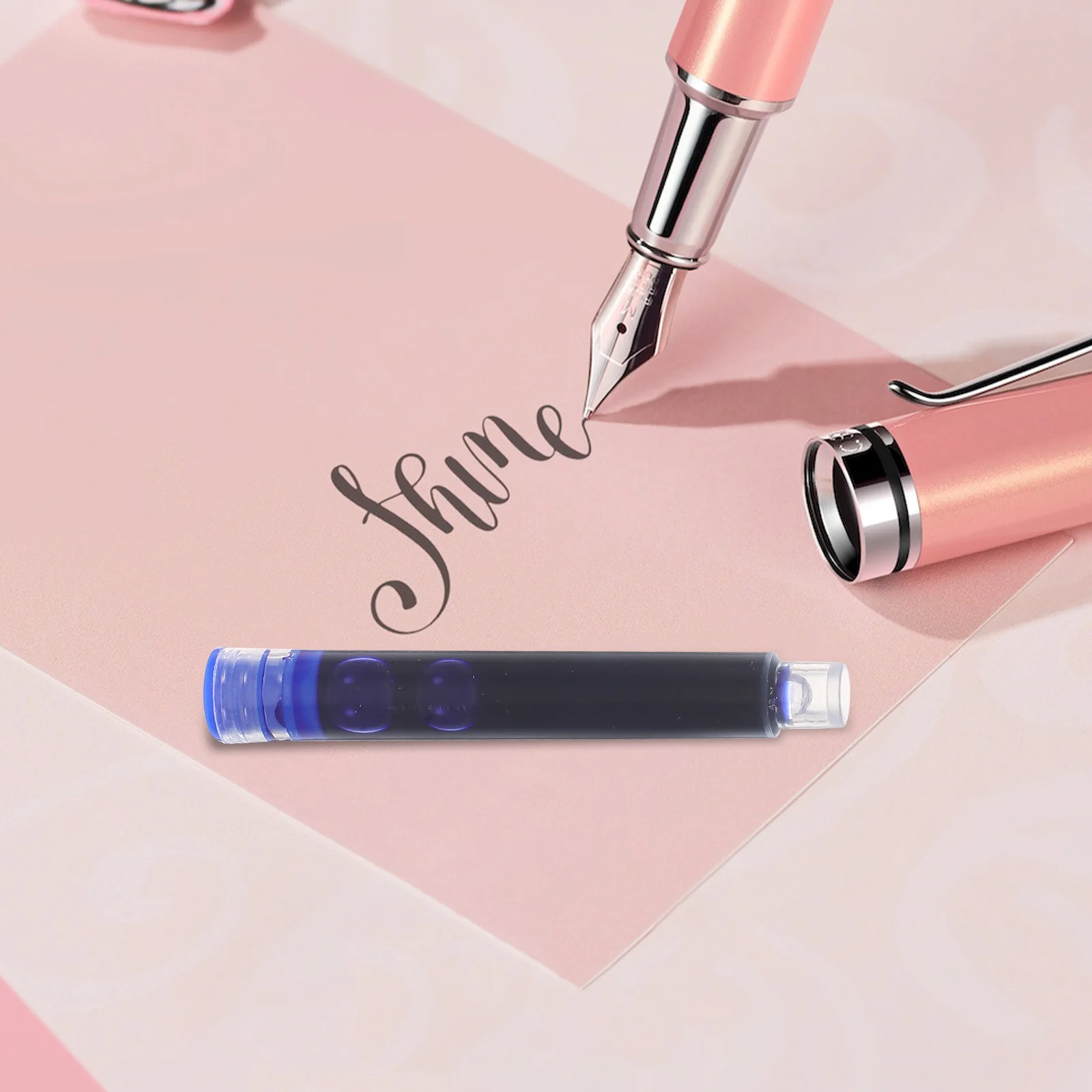1Set Fountain Pen Ink Cartridges Smooth Writing Quick-Drying Refillable Ink Refills Ideal for Handwriting Practice and School