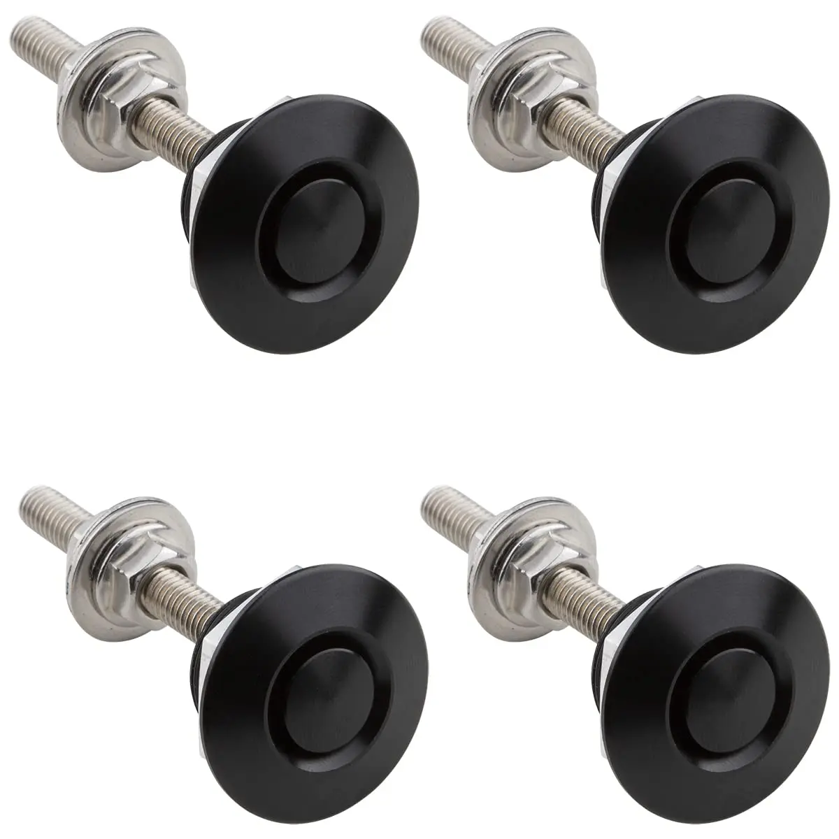 

Pack of 4 Universal Aluminum Vehicle Hood Pins License Plate Lock Clip Quick Release Lock Latch Bumper Diameter 1.25 inch