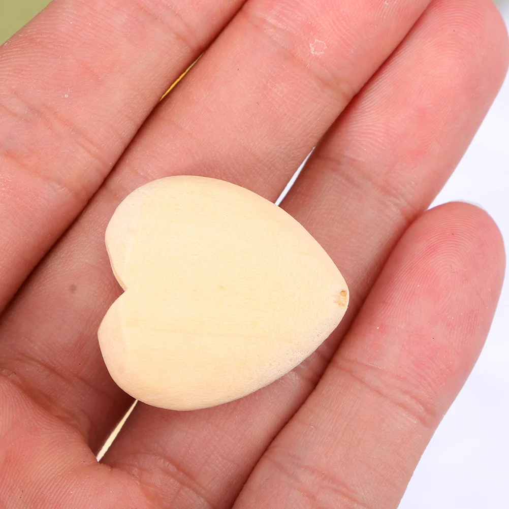 

20 Pcs Wooden Peach Heart Hanging Slices Crafts Storage Box Shaped Small Hearts