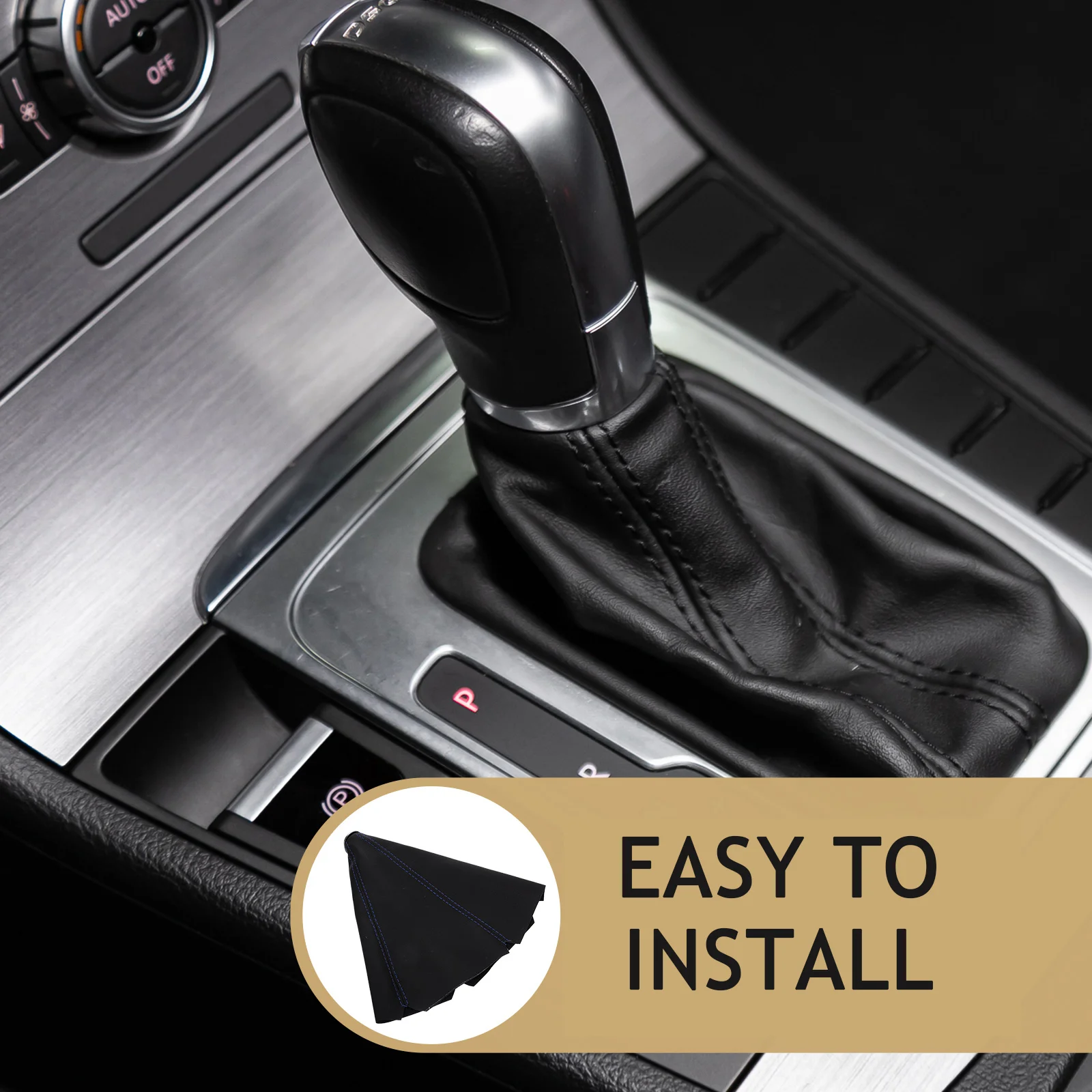 

Universal PU Shift Boot Cover Gear Shifter Manual Knob Car Interior Accessories Red Stitching Modification