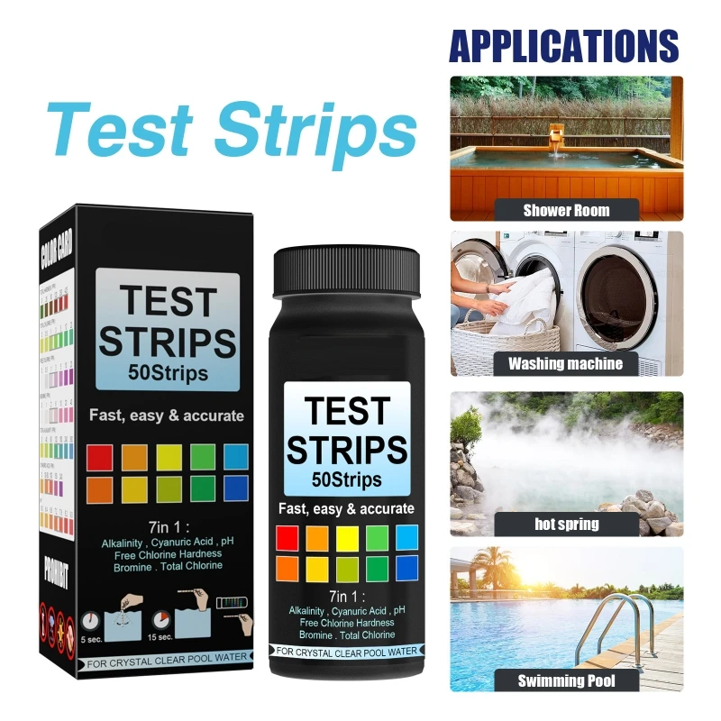 Pool Test Strips 7 in 1 Pool & Spa Test Strips Swimming Pool Testing Paper