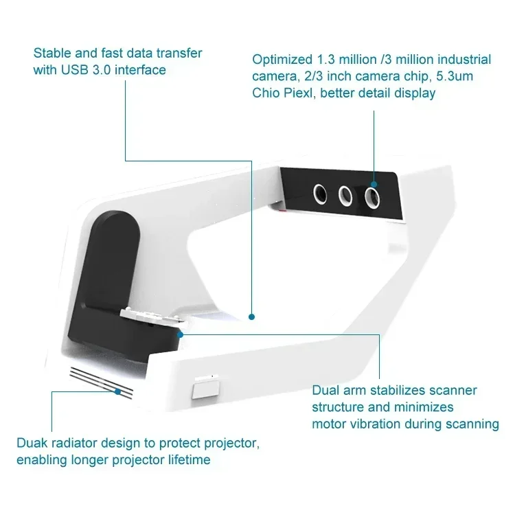 dla QScan Pro OEM DesktopLab Scanner 3D Texture Scan Blue Light Demo Machine Teeth Scanner