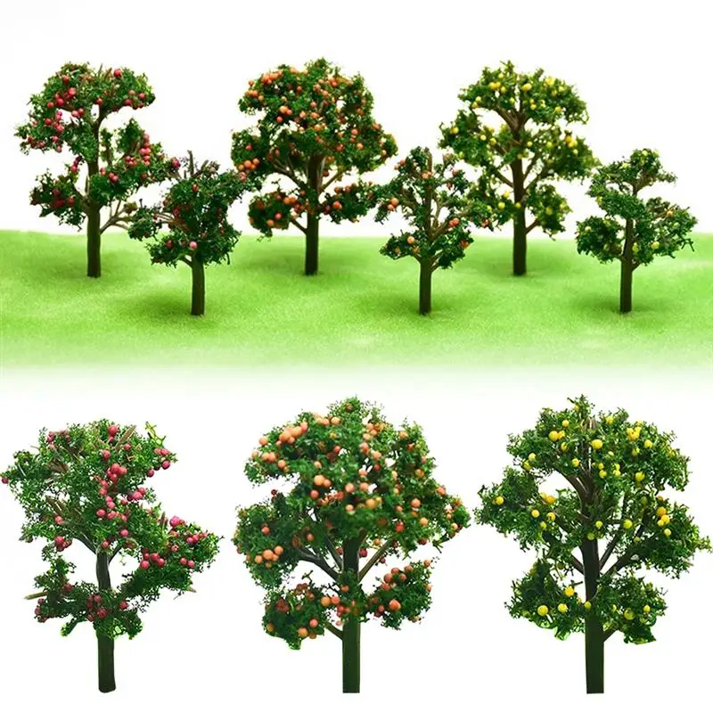 5/7cm Miniature Fruit Tree Tree Model Train Layout Garden Sand Table Decoration DIY Architectural Sand Table Model Materials