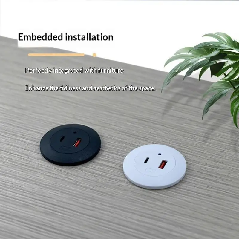 5V 2.0A Embedded USB Type C Furniture Charger Multifunctional Desktop Power Socket for Sofa Coffee Table Office