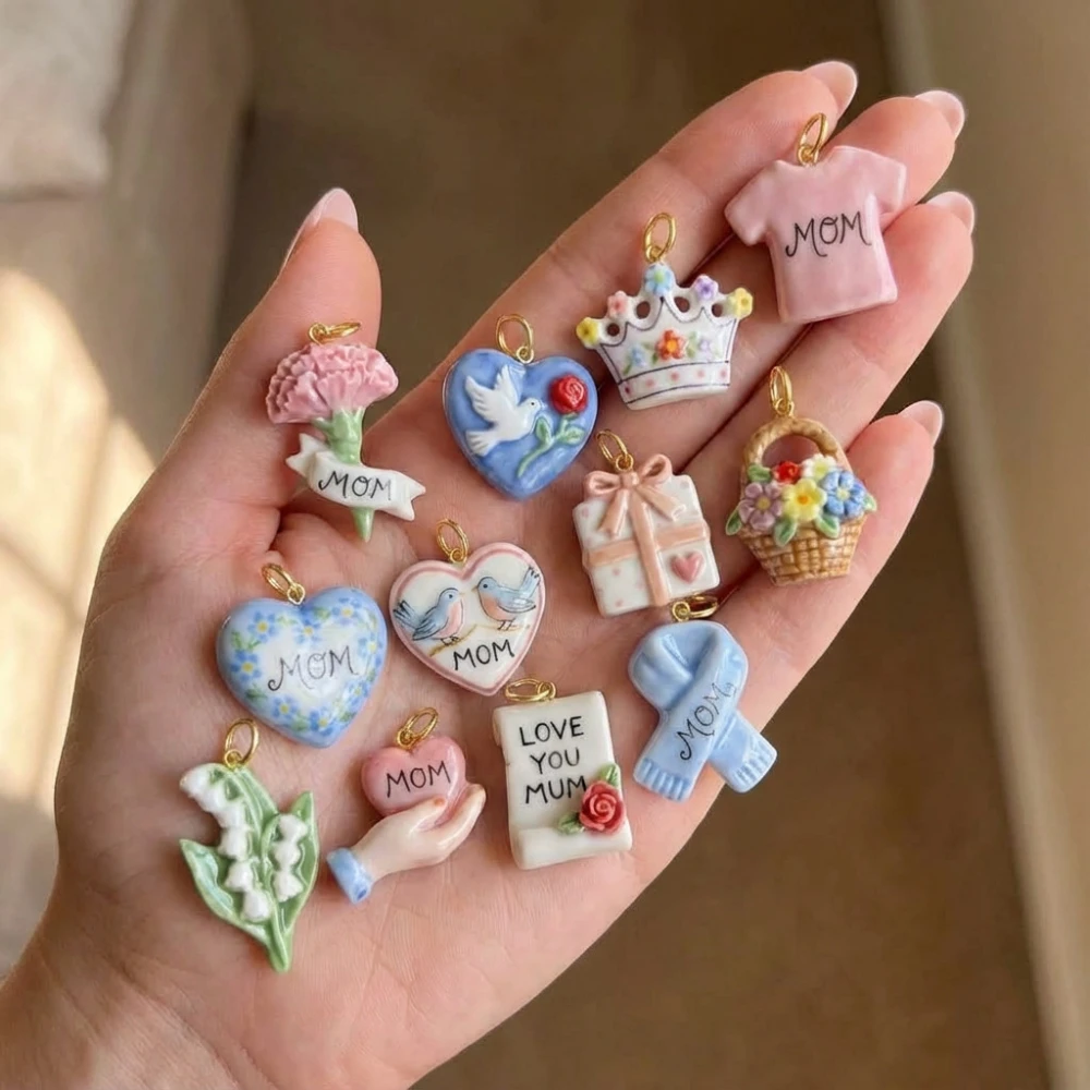 Niedliche neue Dopamin-Serie: Handgefertigtes Liebesgeschenk, Taube, DIY-Anhänger, Charms für Schmuckherstellung – Detail 1