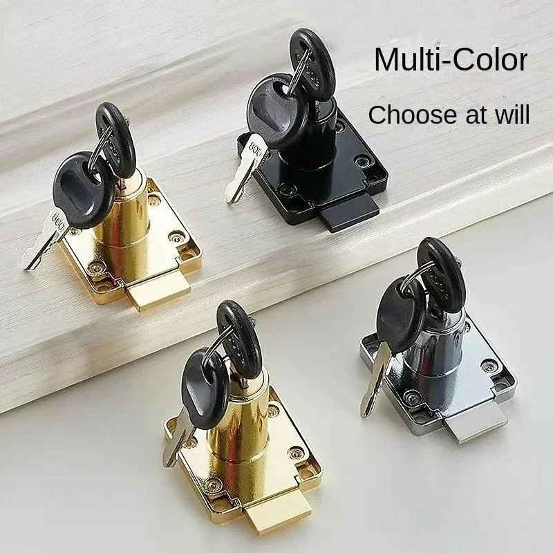 Hardware Steel Drawer Lock Desk Drawer Lock Wardrobe Locks Cabinet Locks Furniture Cabinet Locker with 2 Keys 1set