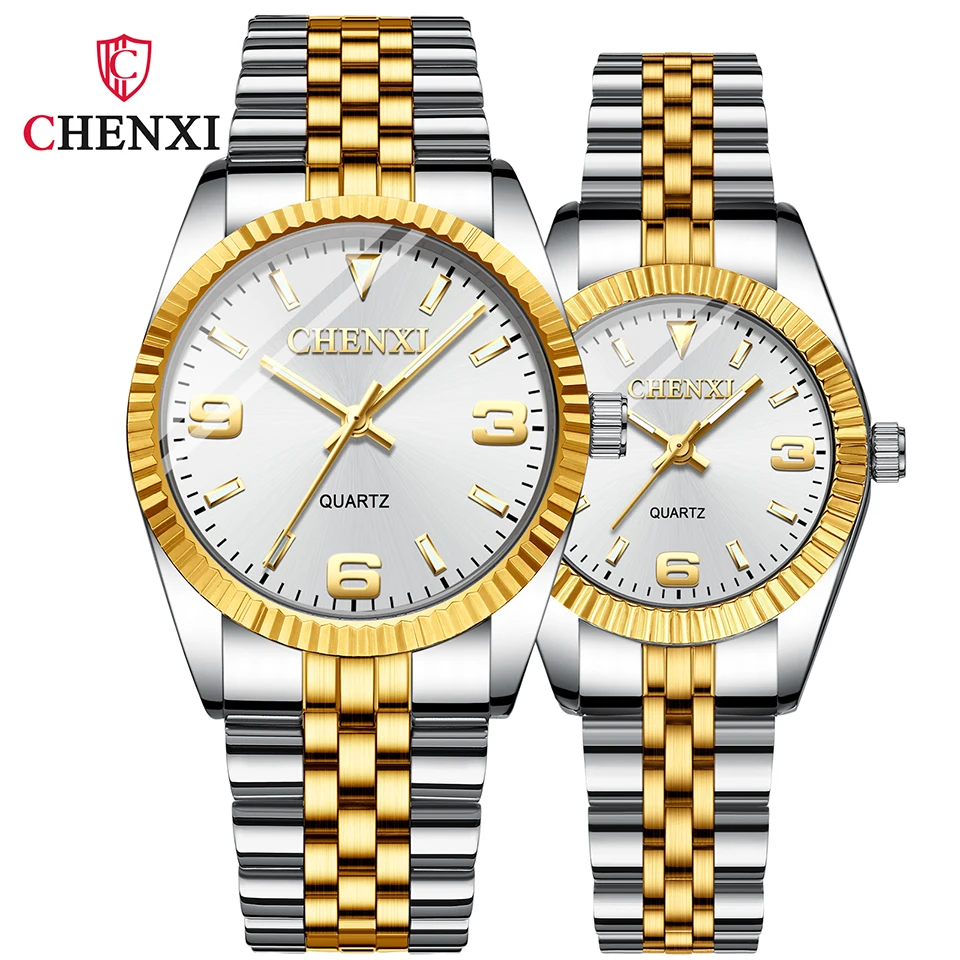 Top Brand CHENXI Couple Watch Business Casual Quartz Watches For Women Men Clock High Quality Waterproof Wristwatch Luxury Gifts