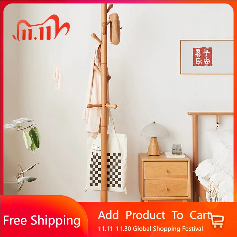 

Floor Wooden Coat Racks Storage Standing Clothes Space Saving Living Room Open Coat Racks Luxury Perchero Lounge Suite Furniture