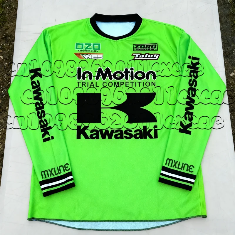 

Kawasaki Motorcycle Racing T-shirt for Men and Women, Outdoor Sports, Leisure Riding, Long Sleeved Adult Trend, 3D Printing