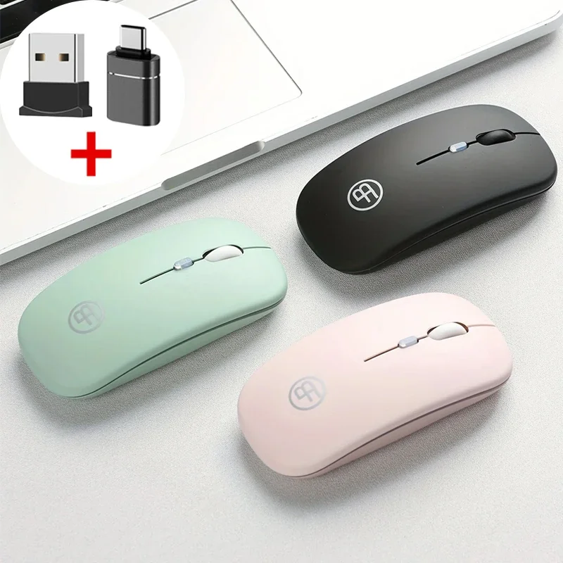 

Wireless Mouse 2.4Ghz Bluetooth Rechargeable Mouse Silent Mice LED Backlit Ergonomic Gaming Mouse 1600DPI Mice for Computer PC