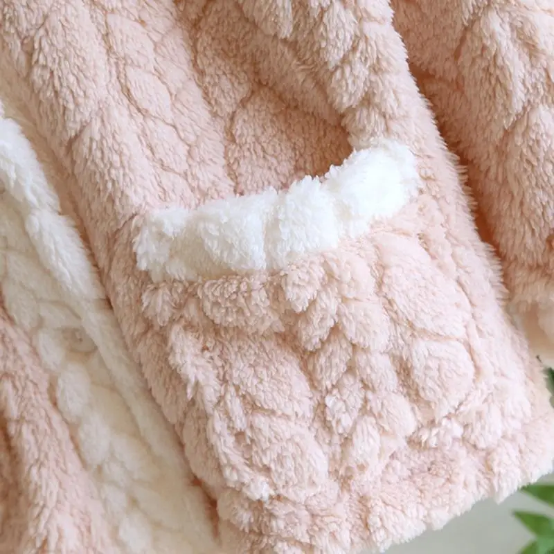 Women's Winter Fuzzy Pajama Coats Casual Thicken Warm Flannel Button Fleece Sleepwear Cozy Soft Loungewear