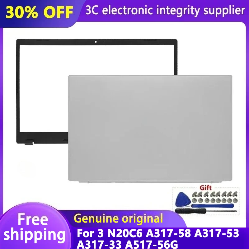 

New For Aspire 3 N20C6 A317-58 A317-53 A317-33 A517-56G Laptop LCD Back Cover Rear Lid Front Bezel Frame Replacement Case