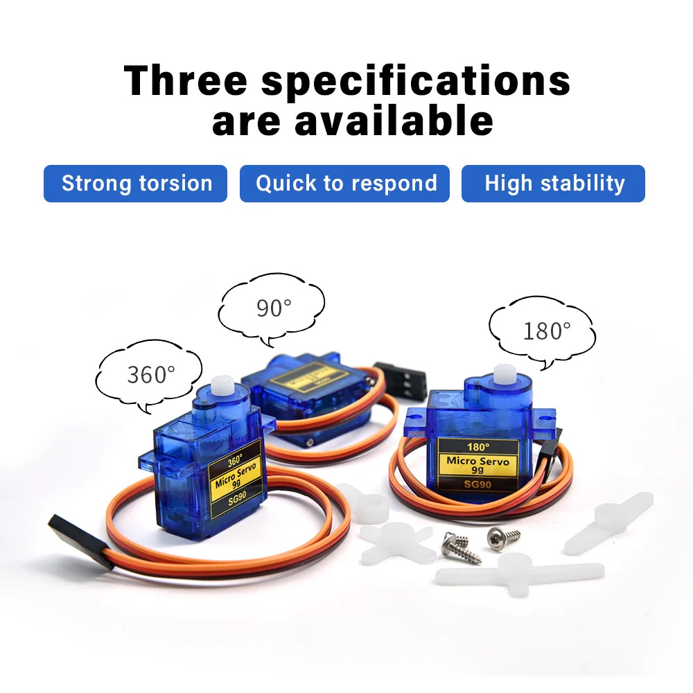 KEYESTUDIO SG90 Micro Servo Mini 9G 90/180/360 Degree Fixed-Wing Servo Gear Motor For Arduino Robot DIY Projects  Aircraft Parts