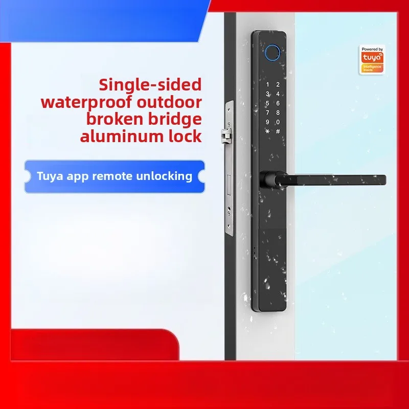 

Translation door narrow side door waterproof outdoor password lock graffiti WIFI broken bridge aluminum fingerprint lock