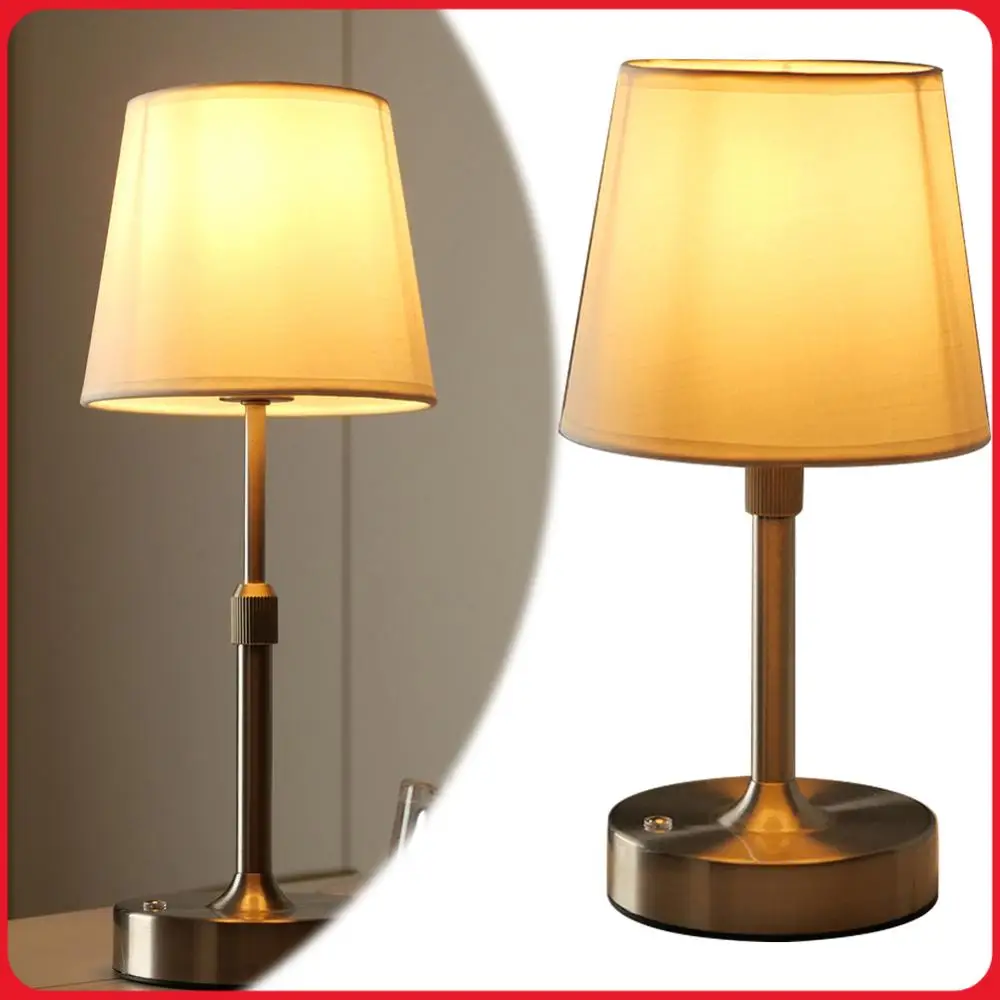 

Pleated Decorative Atmosphere Light Touch Control Bedside Dining Room Lamp USB Rechargeable 5200mAh Portable Cordless Table Lamp