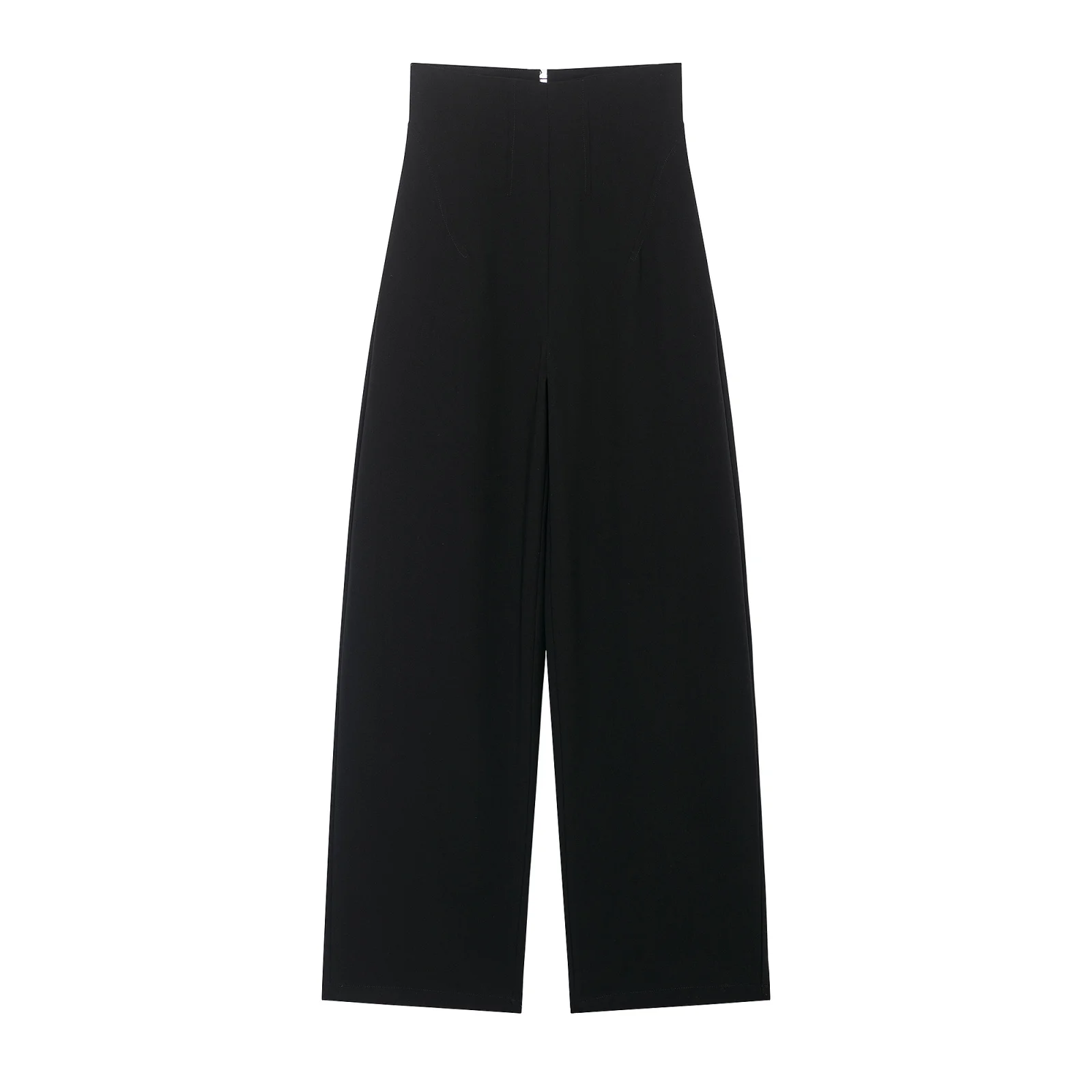 بنطلون نسائي عالي الخصر بقصة مستقيمة من القطن للخريف 2025، مريح وفضفاض، ملابس نسائية فاخرة