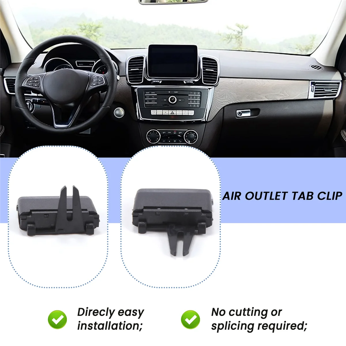 for Mercedes Benz W166 ML GL Auto Car Front Center A/C Air Vent Outlet Tab Clip Repair Kit