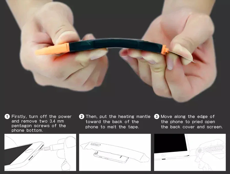JAKEMY JM-OP12 Flexibles Doppelfunktionales Solides Sicheres Dünnes Metall-Hebelwerkzeug Öffner Reparaturwerkzeug für Telefon Laptop Pad Demontage – Detail 4