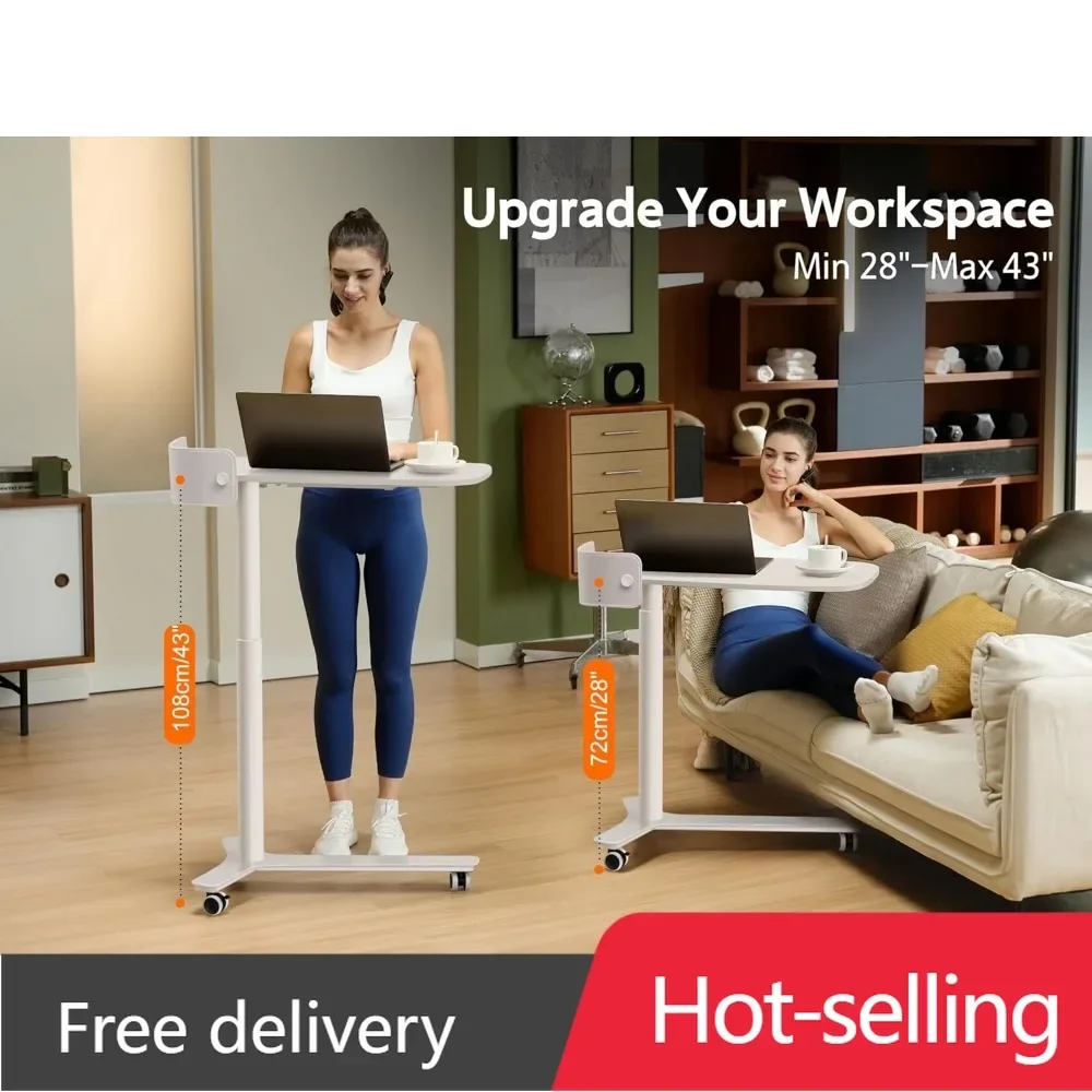 

Бестселлер: Портативный компактный стоячий стол на пневматическом ходу, регулируемый по высоте, с выдвижным ящиком и колесиками, для домашнего офиса, мобильный