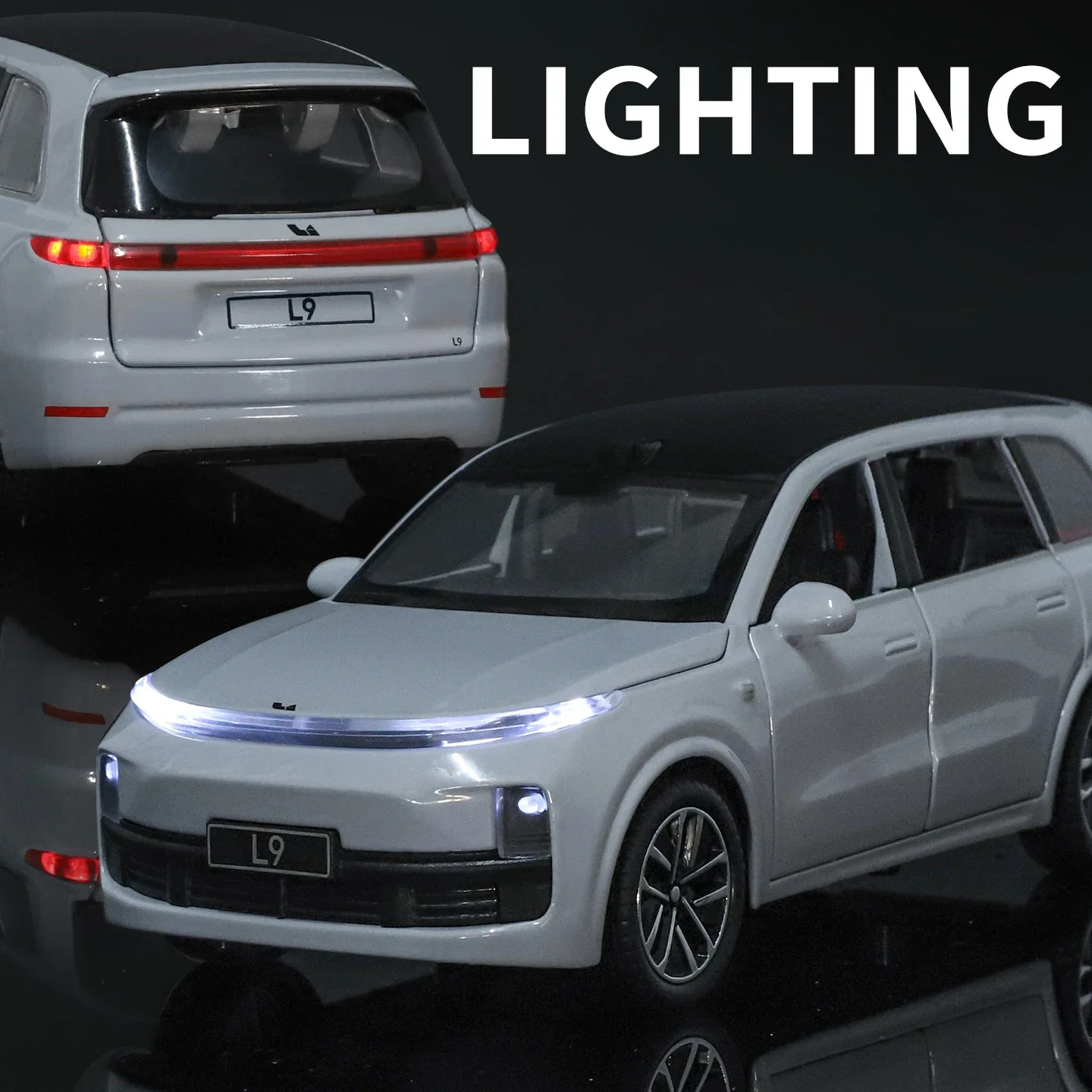 1:32 LEADINGIDEAL Li Auto L9 SUV سبيكة سيارة نموذج الصوت والضوء التراجع لعبة الأطفال المقتنيات هدية عيد ميلاد #3