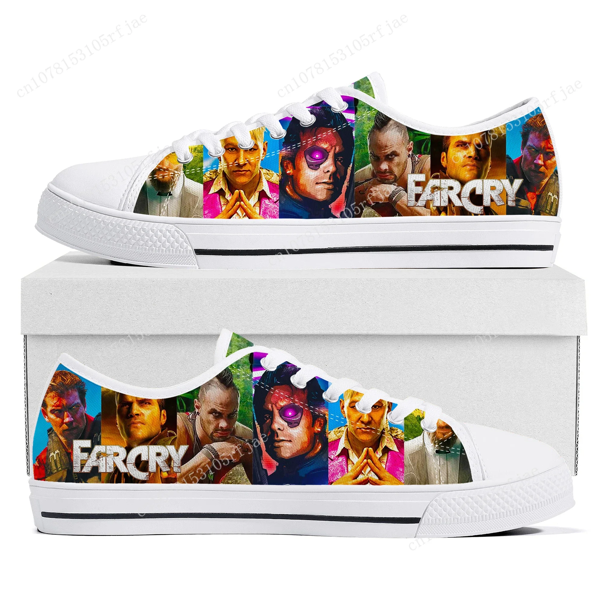 

Far Cry Custom Low Top Sneakers Cartoon Game Womens Mens Teenager High Quality Canvas Sneaker Couple Fashion Custom Built Shoes