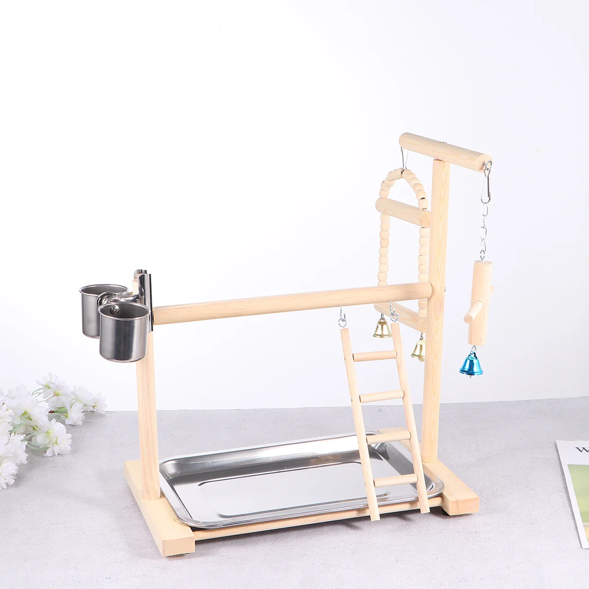 

Ipetboom Parrot Hanging Swing Stand Bird Toy for Medium Large Birds Perch Play Equipment