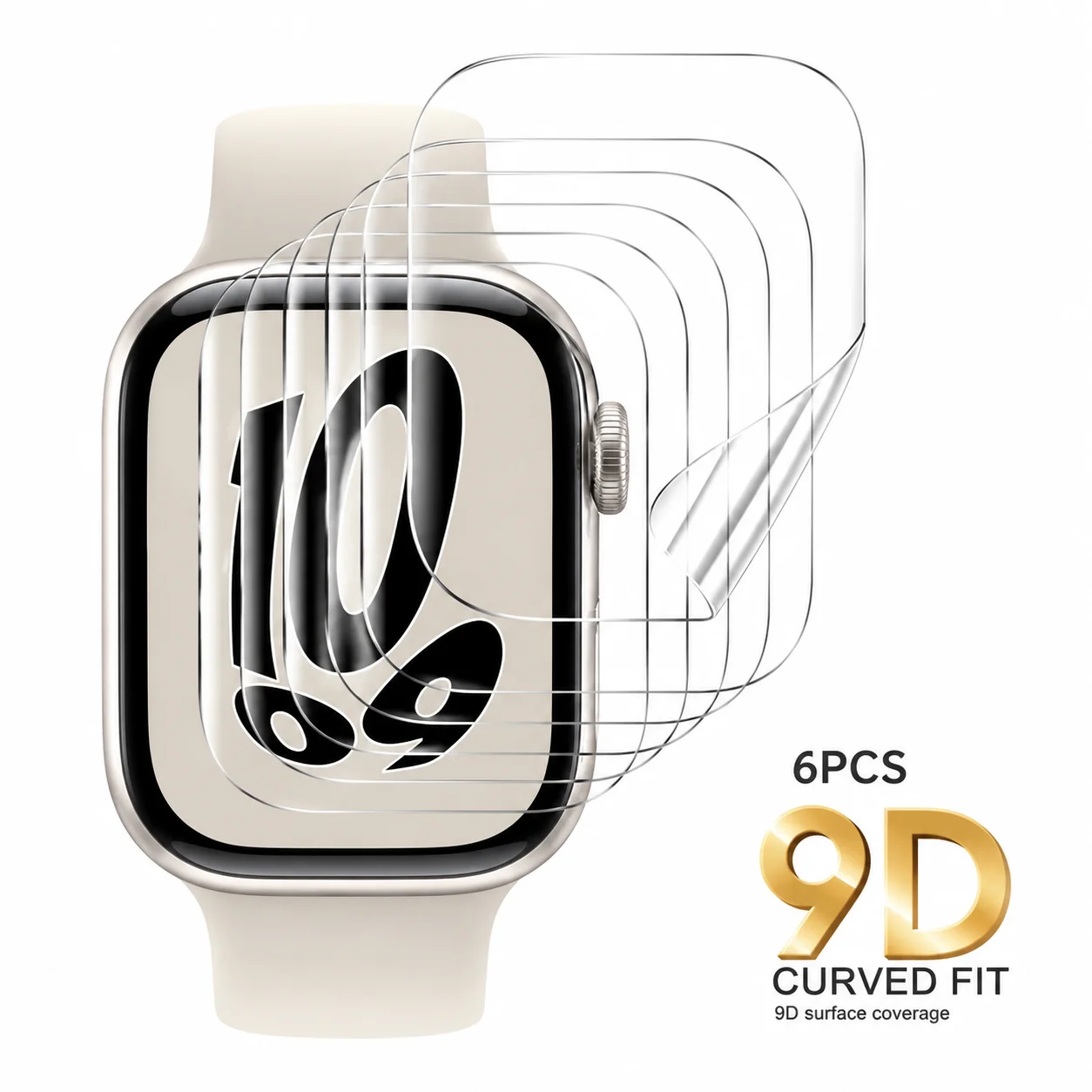 6pcs Transparent Apple Watch Hydrogel Film, Anti-Scratch Protective Film, Soft Film, Suitable For Apple Watch 38/40/41/42/44/45/