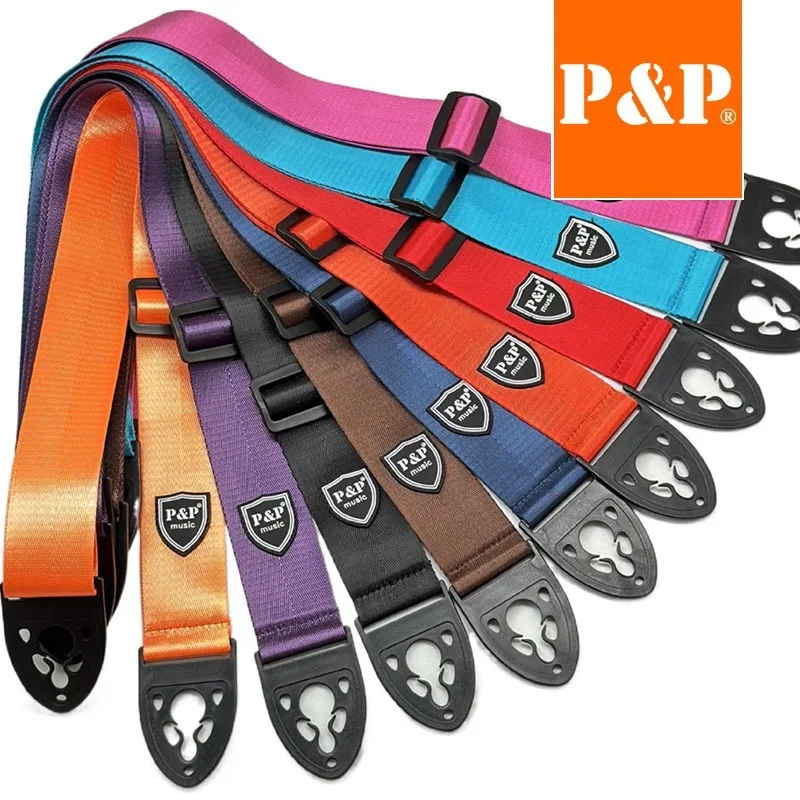 Sangle de guitare de couleur unie, conception universelle et Durable pour guitares acoustiques électriques, ukulélé basse, Instruments de musique, sangle de guitare