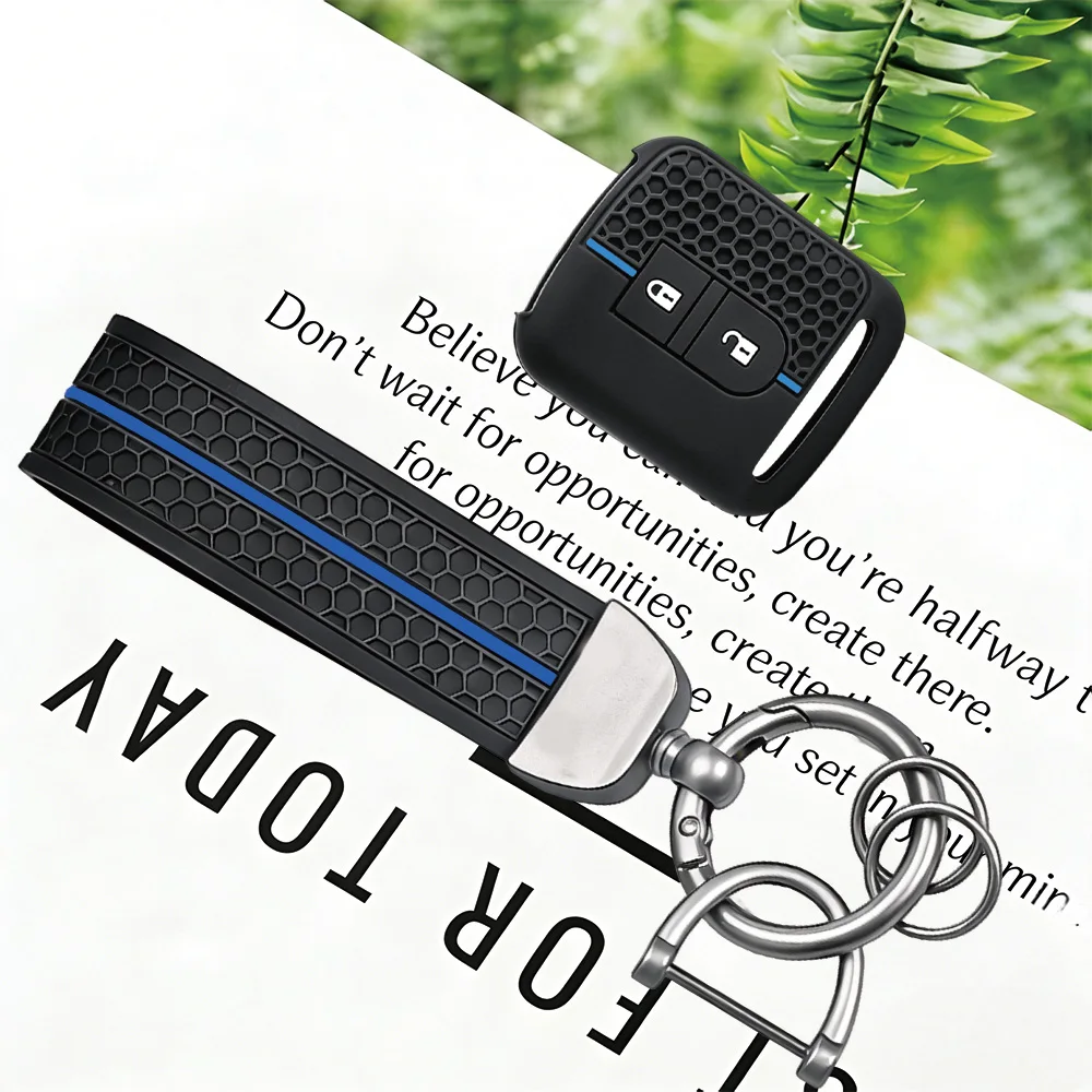 Honeycomb Fob Cover With Keychain for Nissan Micra K12 Note Navara Qashqai J10 Primera Almera Sunny X‑Trail Silicone Key Shell
