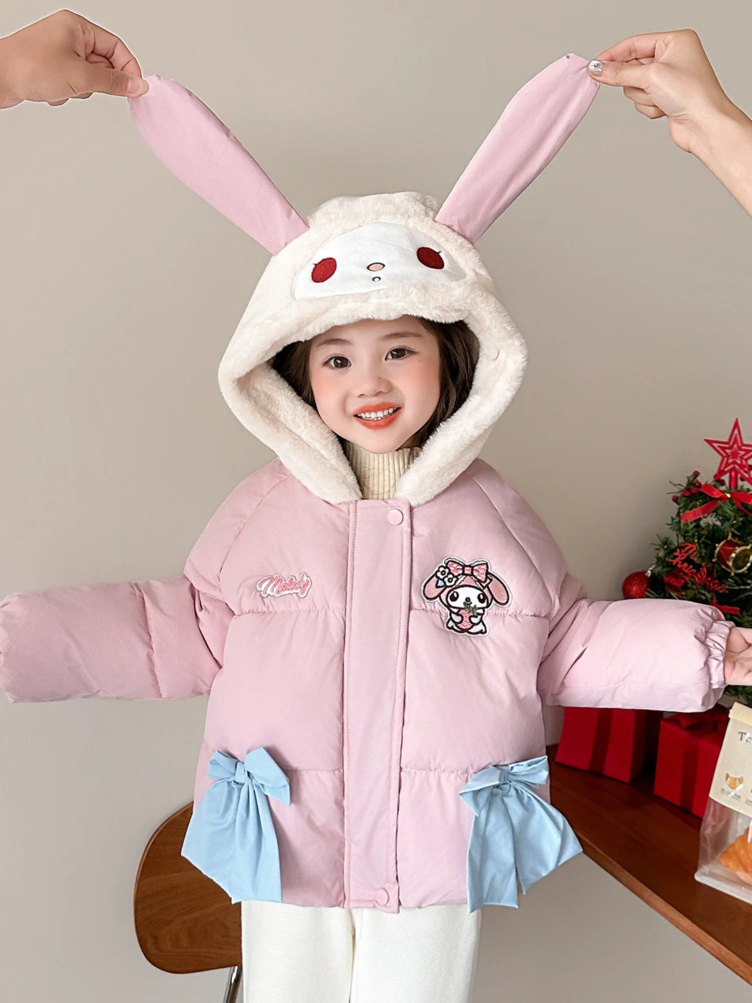 

Princ Sle Fce Lined Thi Cotton Jaet Winter New Arrival Girls Warm Coat Straight Cut Long Sve Hooded Zipper Clo...