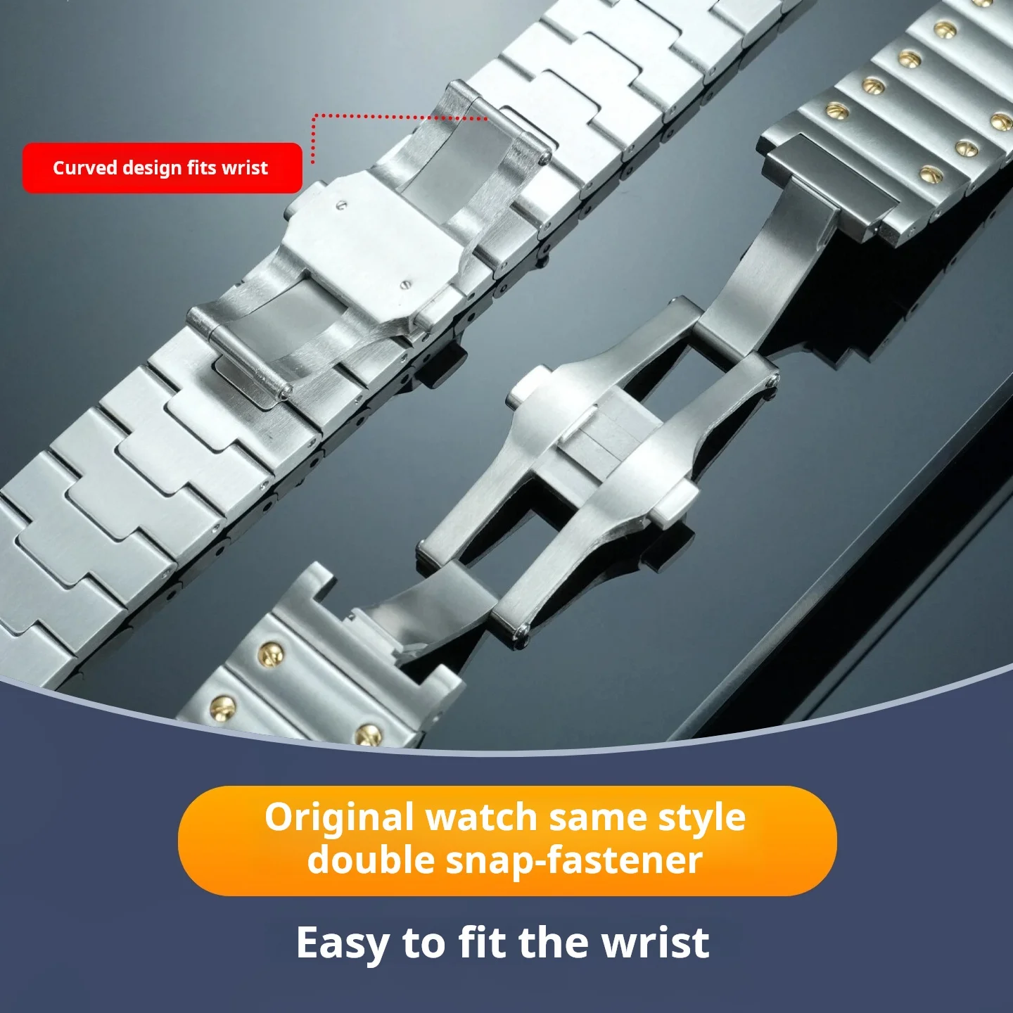 21 متر برشام نمط الفولاذ المقاوم للصدأ اكسسوارات ل كارتييه سانتوس ساندوز حزام الساعات WHSA0007 WSSA0009 Whsa0010 الرجال حزام ساعة معدني