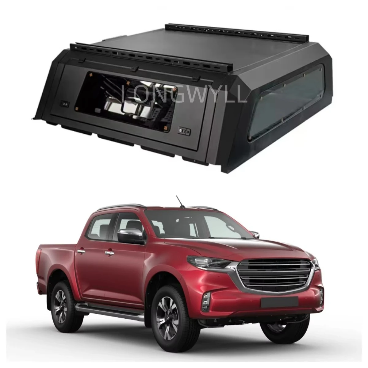 

BT-50 Heavy-Duty Aluminum Alloy Pickup Truck Canopy Waterproof Anti-Rust SmartCap Topper RAM Truck Bed Camper Tailbox