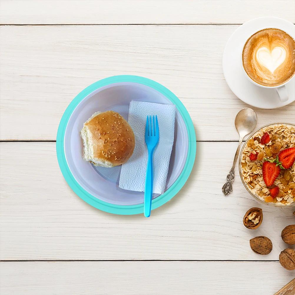 

12pcs BBQ Plate Tableware Durable Plastic Reusable Outdoor Grilling Camping Supplies Large Quantity Food Party Picnic