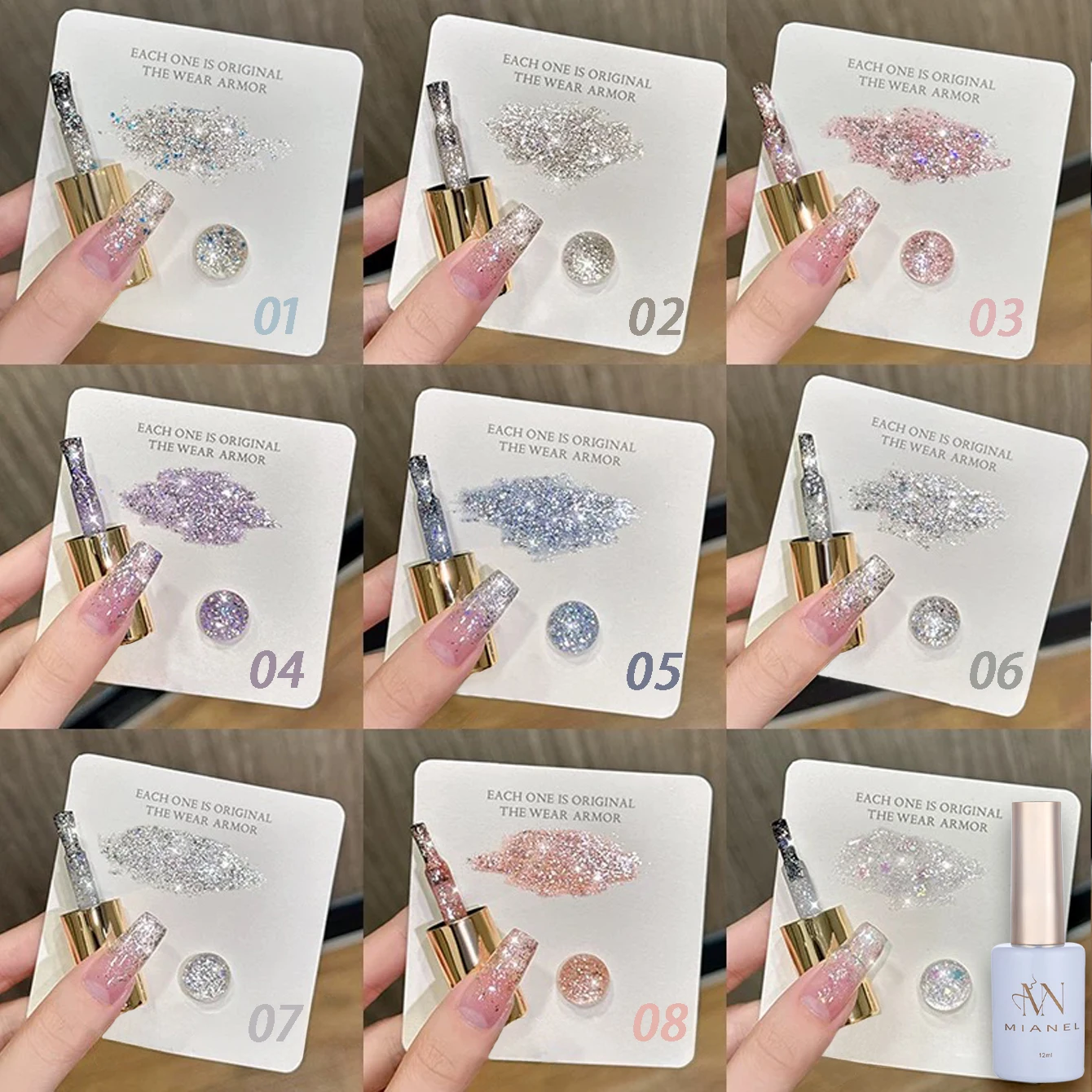 MN 1-12 Uds 12ML esmalte de uñas de Gel de persecución de estrellas 2025 Popular blanqueamiento intermitente esmalte de uñas uñas blancas uñas de verano