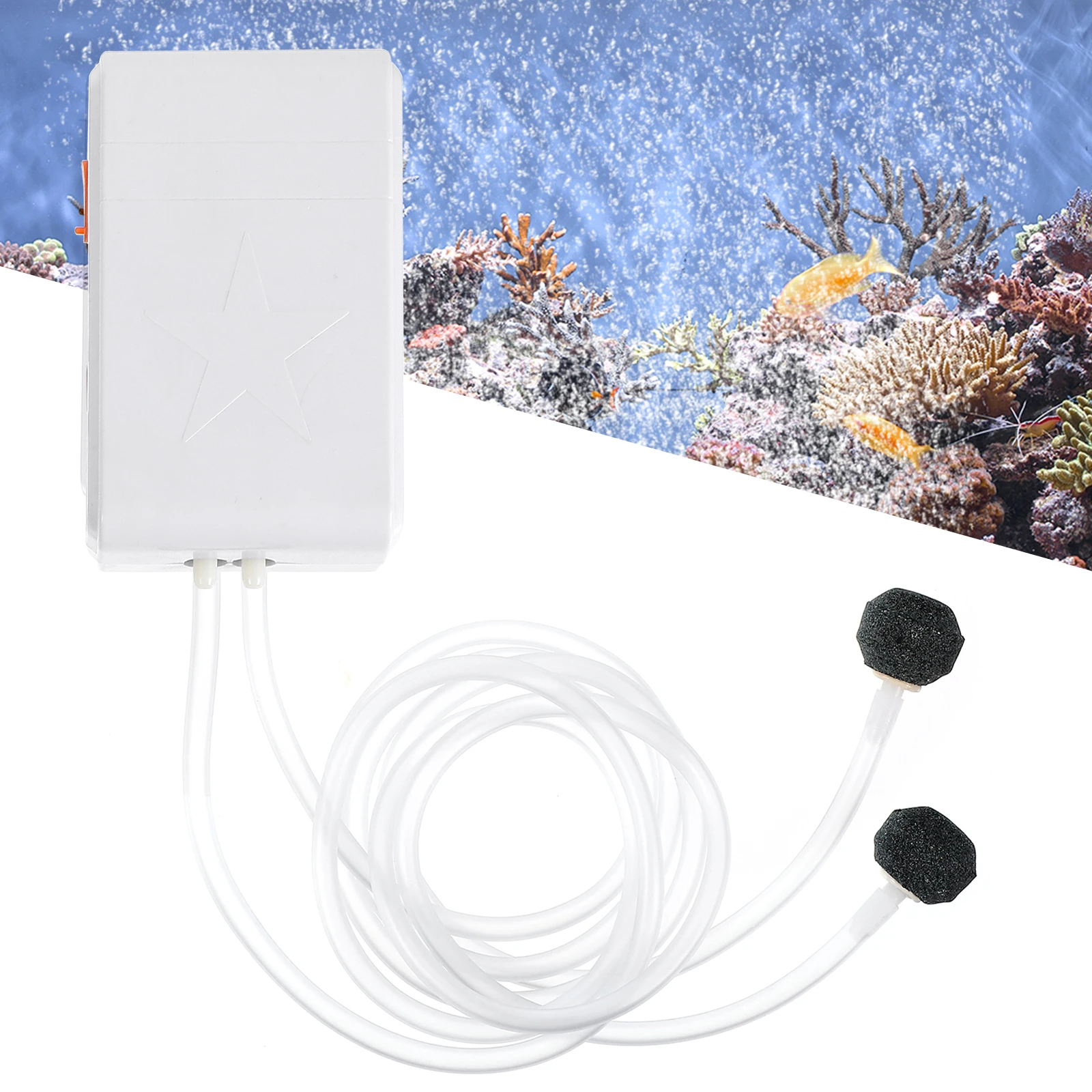 

Double Hole Oxygen Pump for Fish Tank Aerator Portable USB Charging Low Noise ABS Dual Outlets Aquarium Pet Supplies