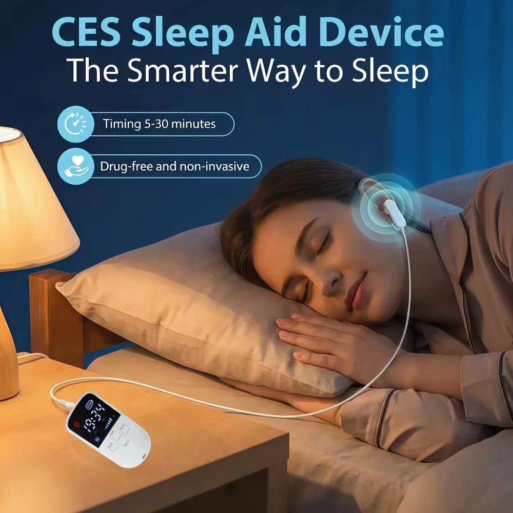Home Therapy Ear Clip Device Portable Vagus Nerve CES Stimulator for Deep Sleep Anxiety Insomnia Pain