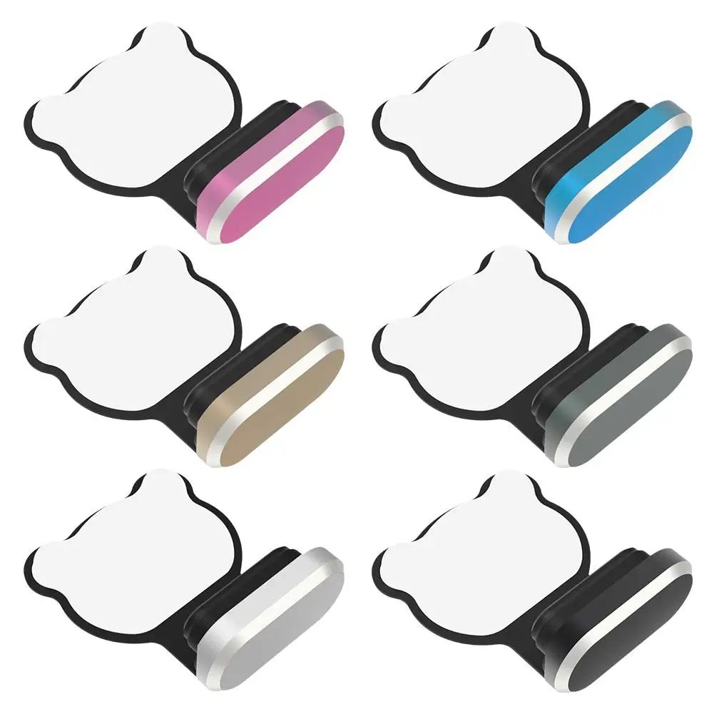Пылезащитная заглушка порта зарядки Cute Bear USB Type C с защитой от пыли, пылезащитная заглушка с защитой от потери USB C для мобильного телефона iPhone Android