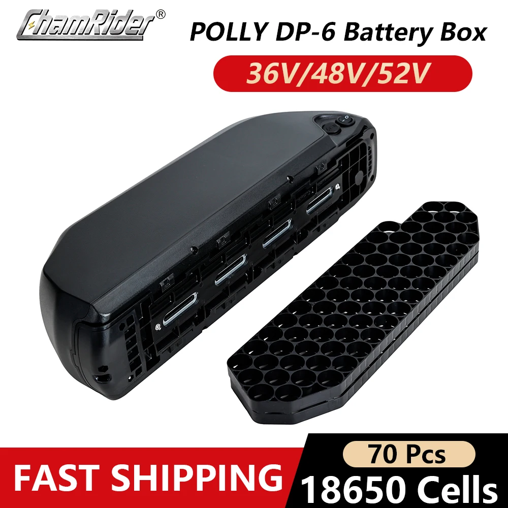 

ChamRider Polly 6 E-bike Battery Case Down Tube Battery box Downtube Electric bike 10S6P 13S 14S 5P Nickle strips 18650 cells